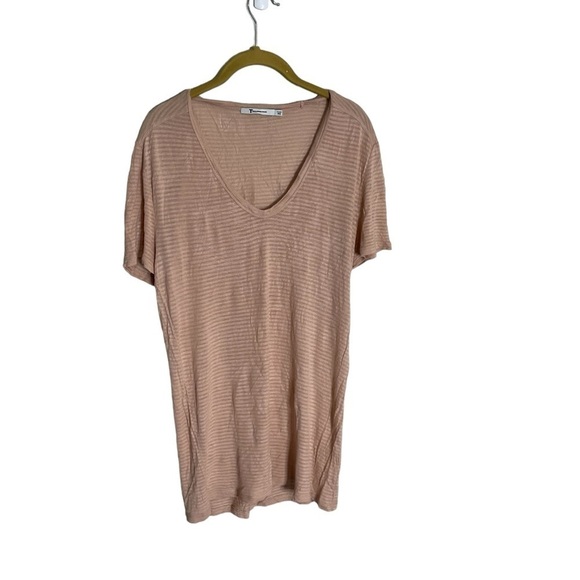 T Alexander Wang Nude Minimalistic Scoop Neck T Shirt Small - Picture 1 of 6